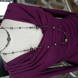 Long necklace. Charcoal color